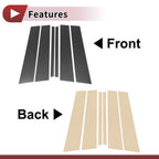 6 Pcs Door Pillar Window Trim for Mercedes-Benz M-Class (2012–2015) Black Carbon Fiber