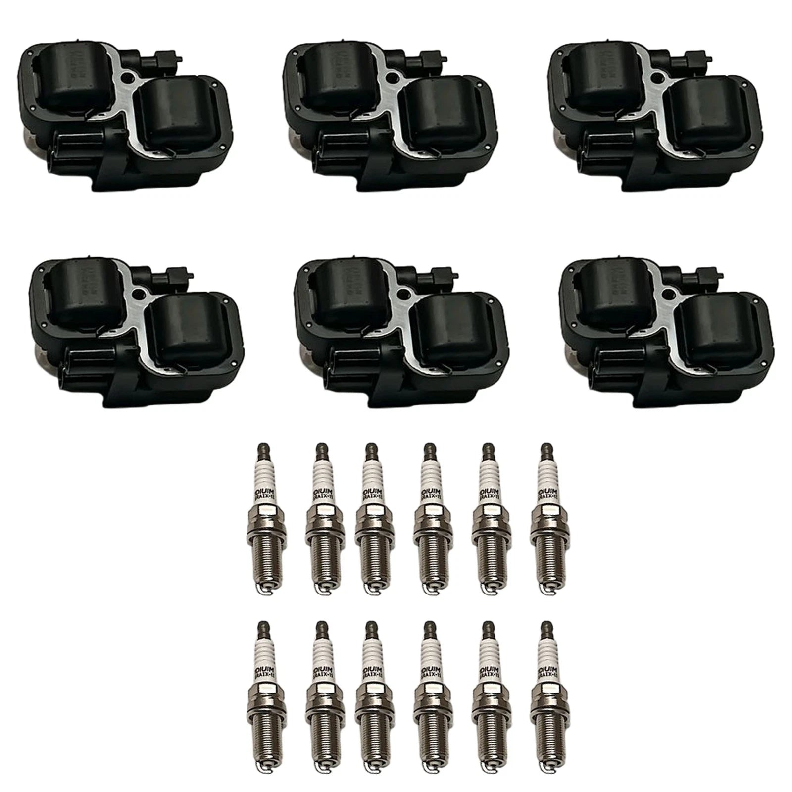 Set of 6 Ignition Coils & 12 Spark Plugs for Mercedes-Benz C-Class