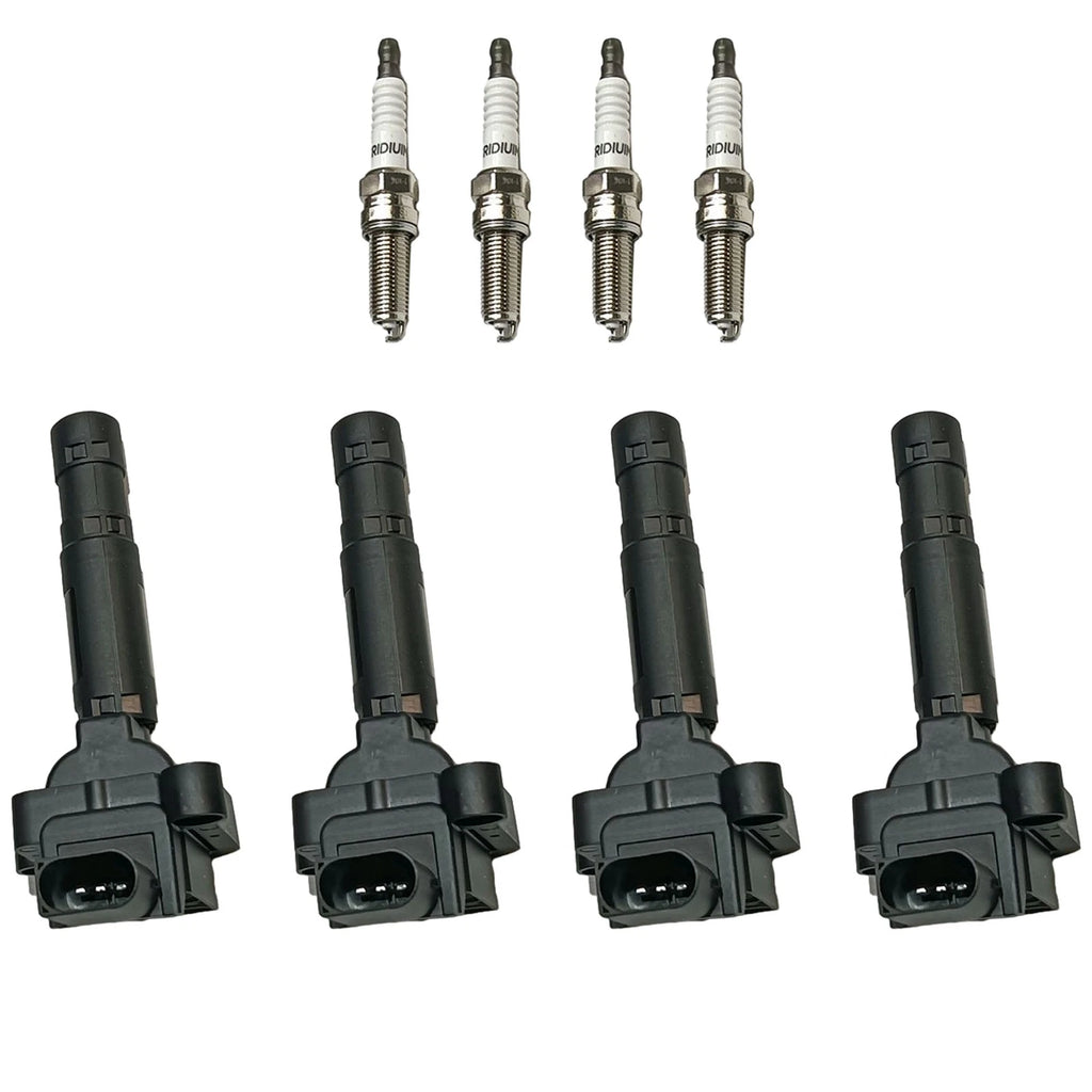 Set of 4 Ignition Coils & 4 Spark Plugs for Mercedes-Benz C230 (2000–2007)