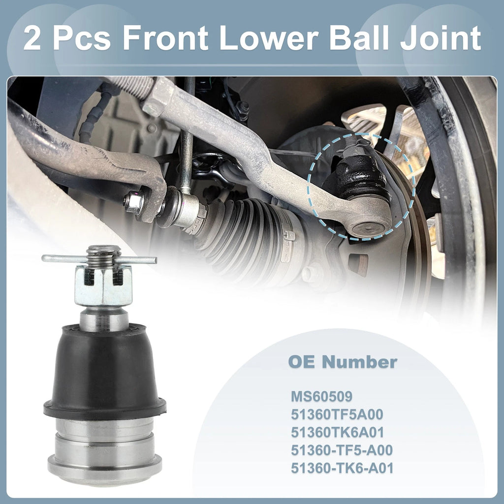 2X Front Lower Ball Joint Kit No. 51360TK6A01 for Honda Fit, Insight 