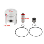 Set of 2 47MM Piston 12MM Pin Kit for Jog 80CC Scooter