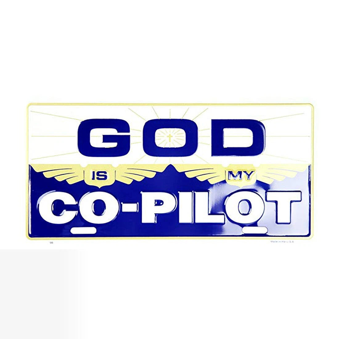 License Plate Bar Wall Decor for God Is My Co-Pilot