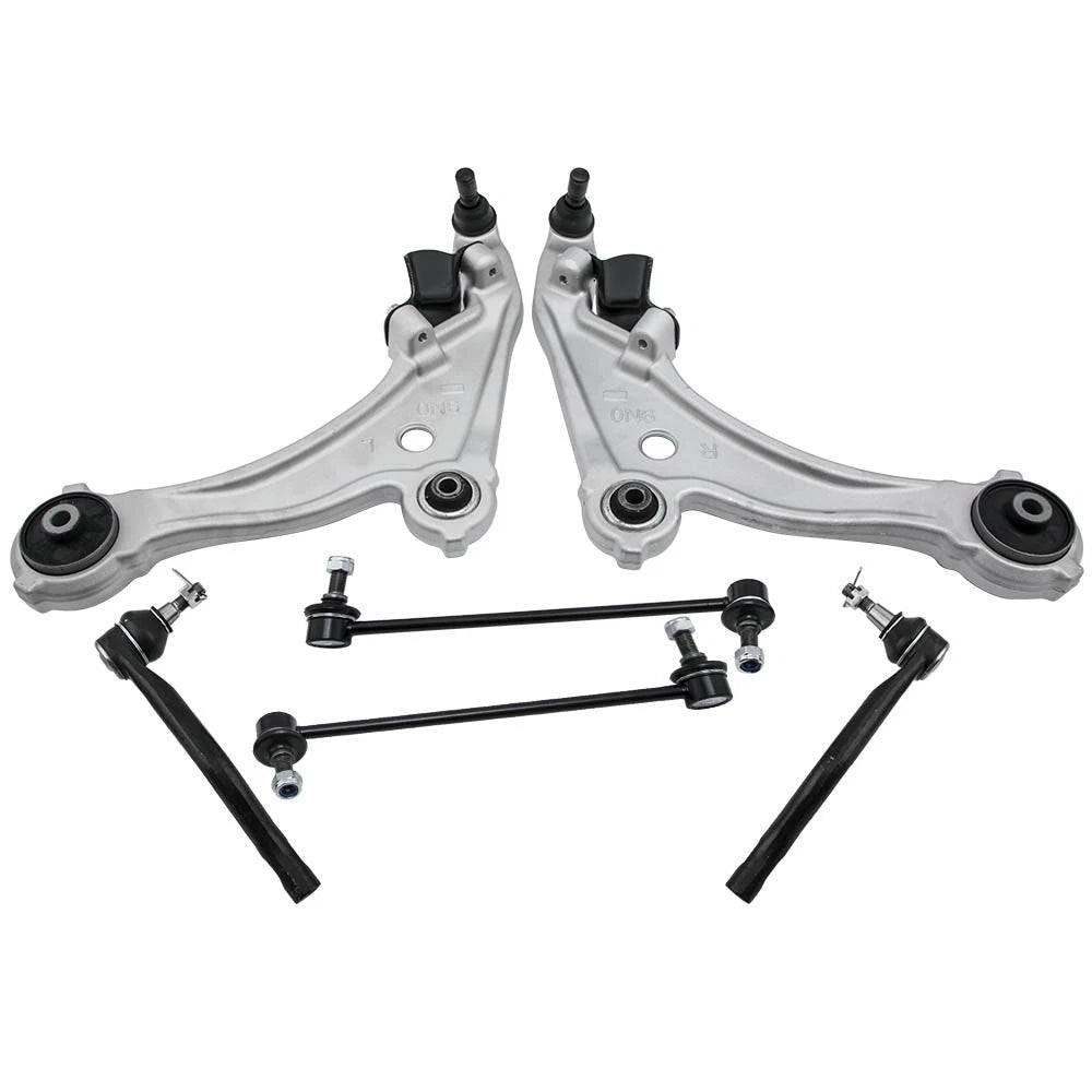 6x Front Lower Control Arms Outer Tie Rods Sway Bar for Nissan Maxima (2009–2014)