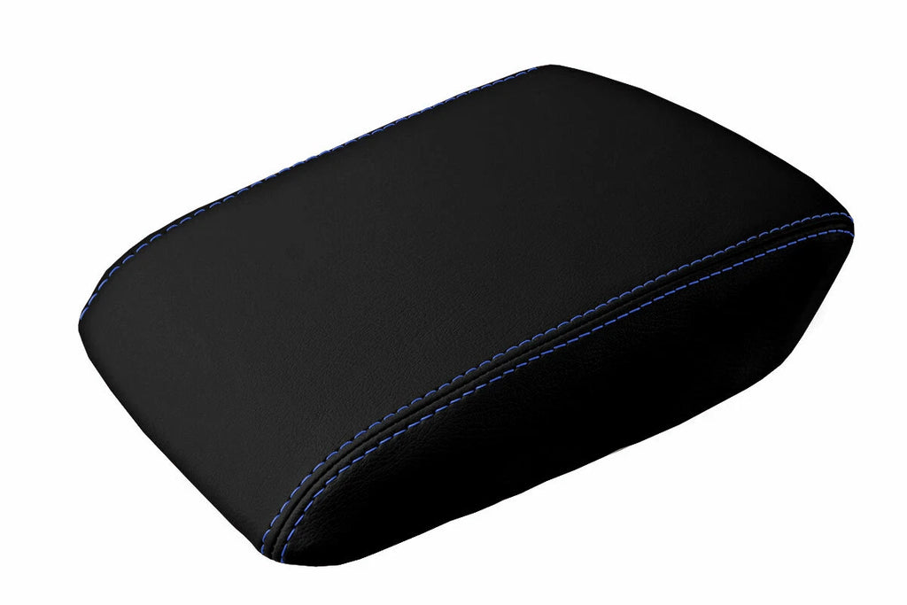 Leather Console Lid Armrest Cover for Acura TL (2004–2008) Blue Stitch