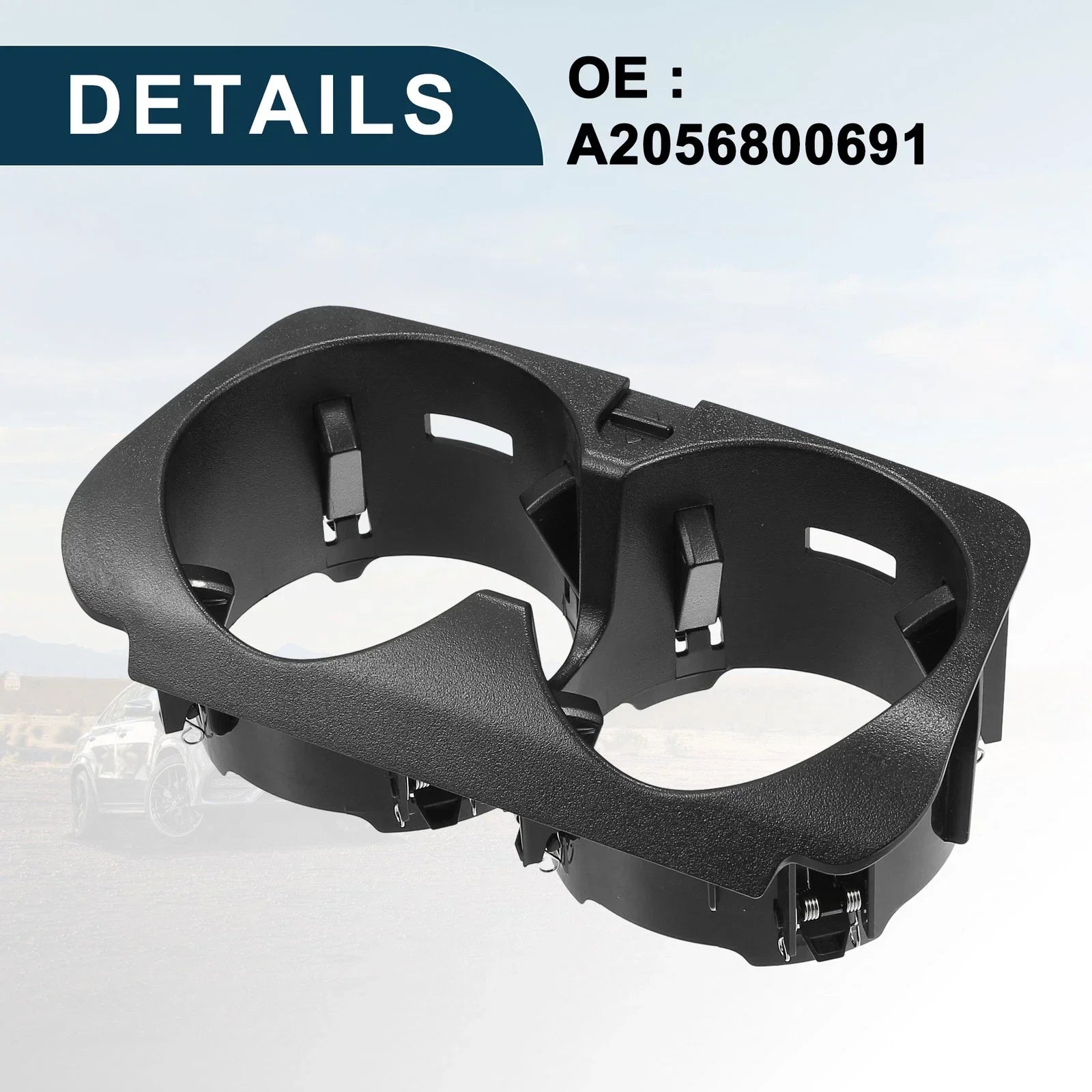 Cup Holder for Mercedes Benz W463 (2019-2023) - Practical Drink Holder Black