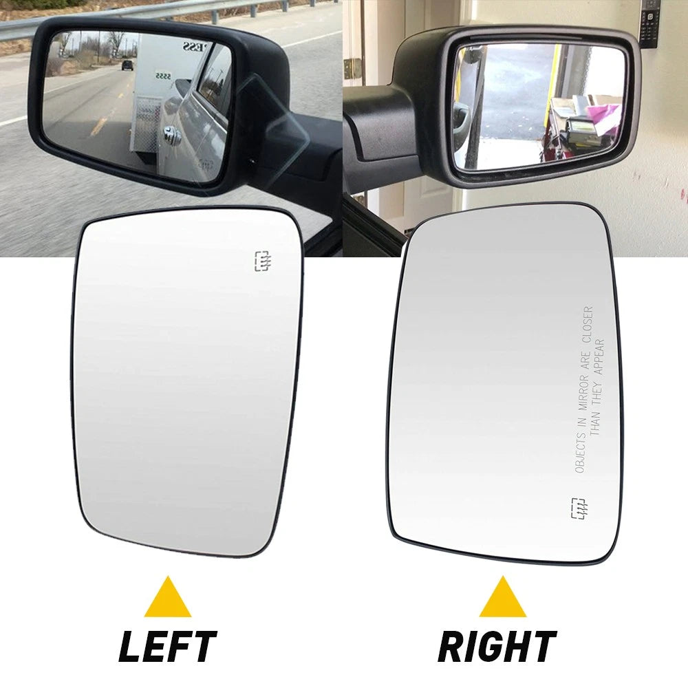 2X Heated Towing Mirror Glass for Dodge Ram 1500 2500 3500 (2002–2018)