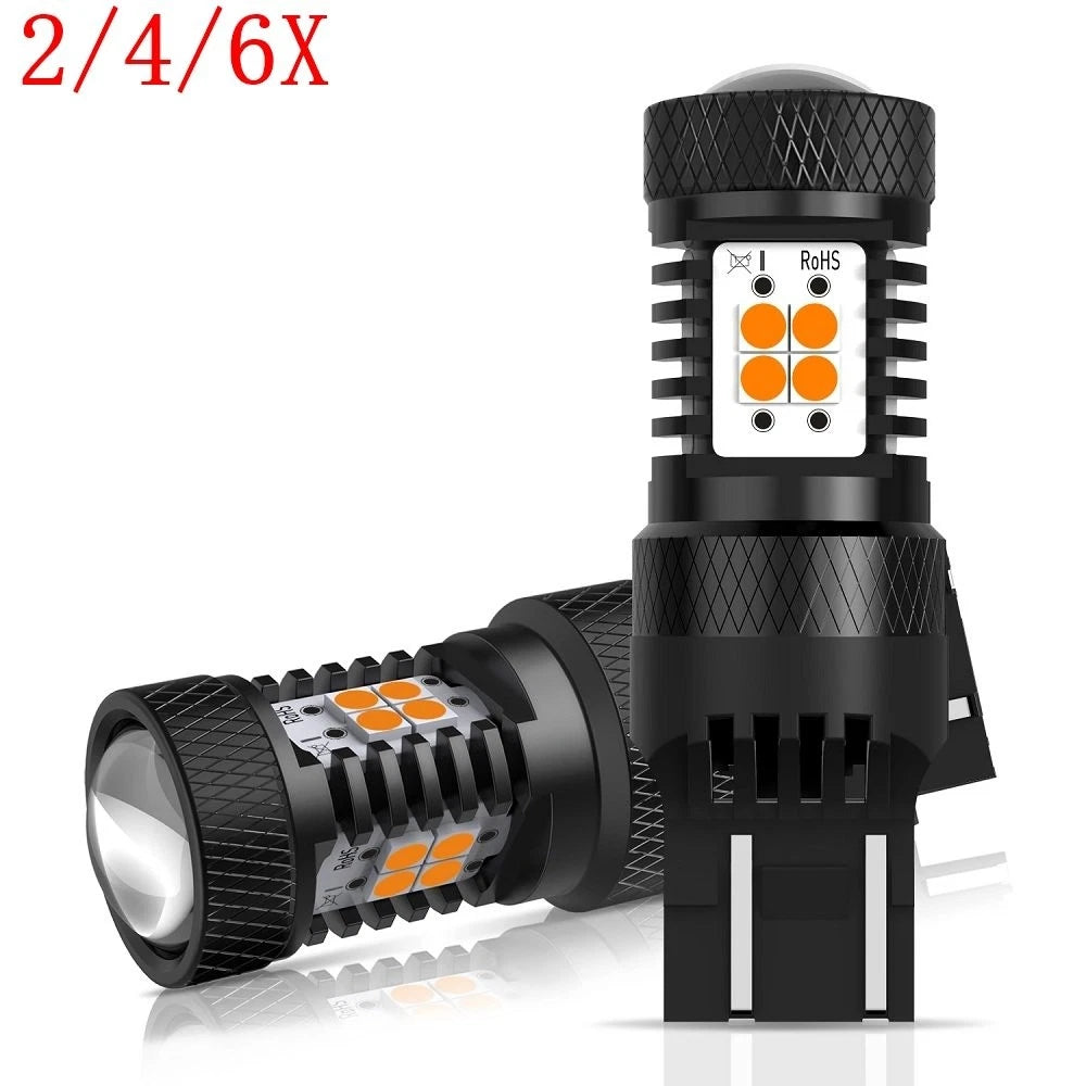 2X 7443 LED Front Turn Signal Parking Light Bulbs for
