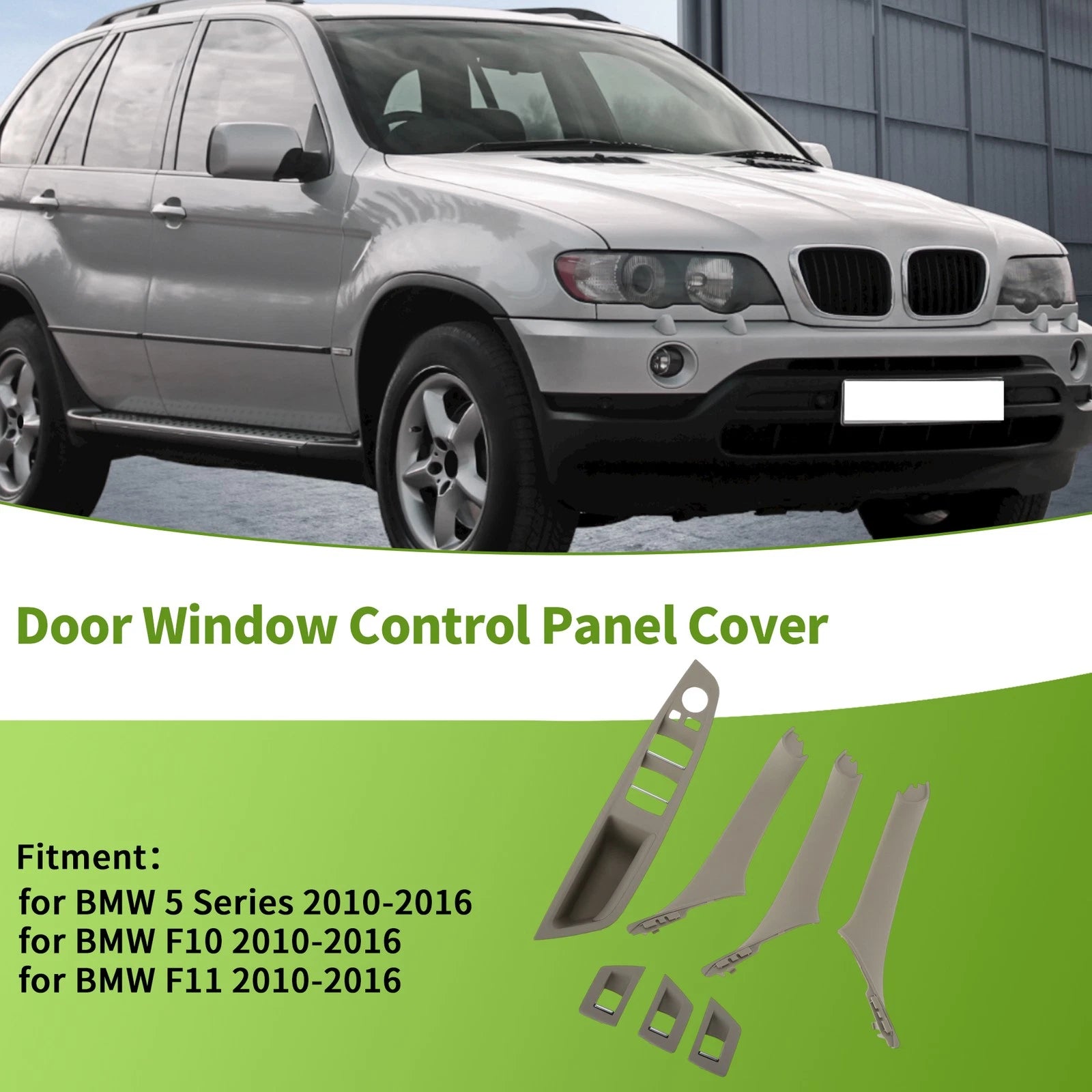 7 Pcs Window Switch Bezel Cover for BMW 5 Series (2010–2016)