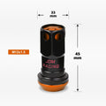 Set of 20 M12X1.5 Orange JDM Closed End Lug Nuts with Spline Locks & Key