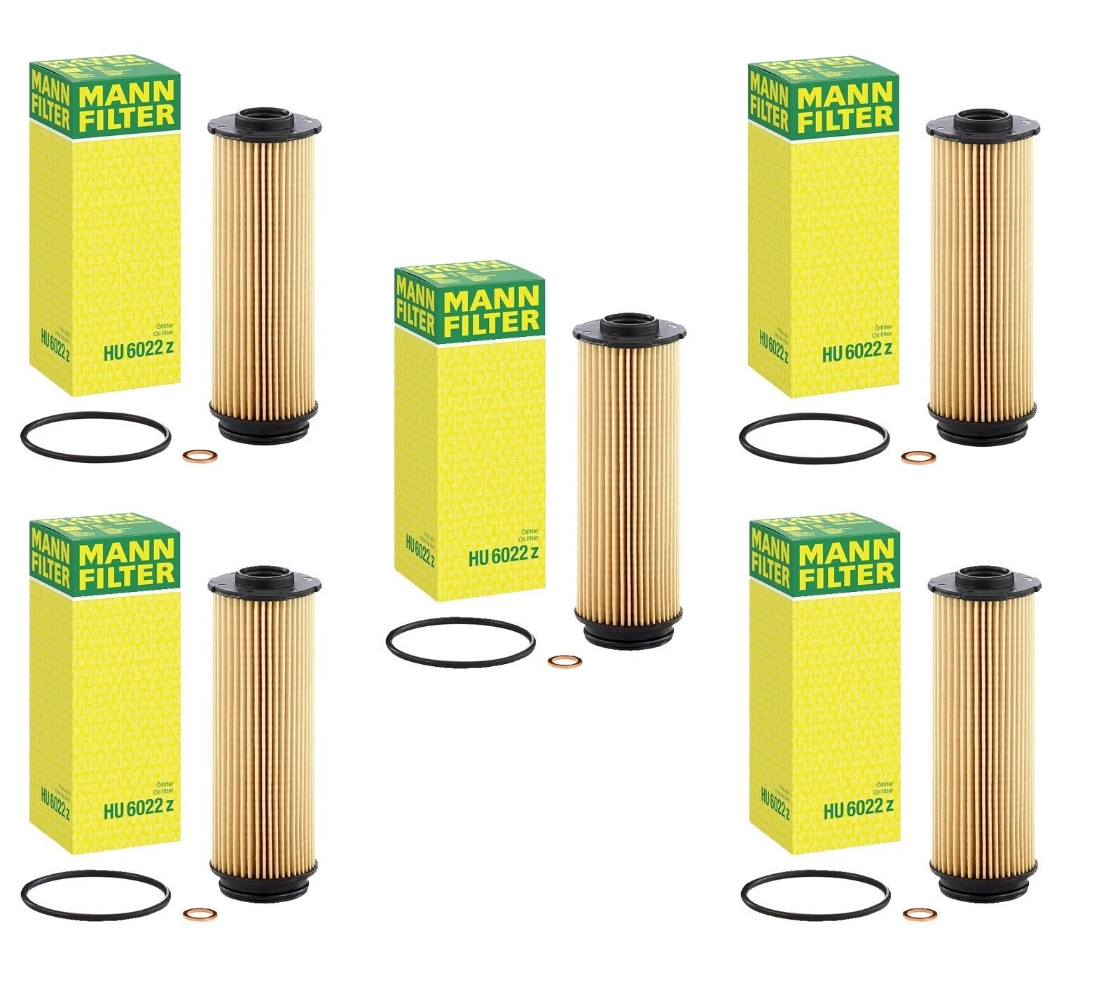 Set of 5 Engine Oil Filters for BMW E89 F22 F23 F30 F32 F33 F34 F36 G05 G07