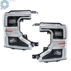 Set of 2 Chrome LED Headlights for Ford F250 SuperDuty (2020–2022)