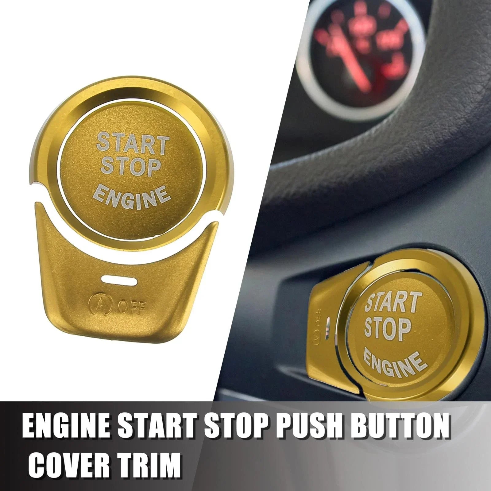 Start Stop Button Cover Sticker Kit for BMW 2 3 3GT 4 5 6 X1 X3 X4 Gold
