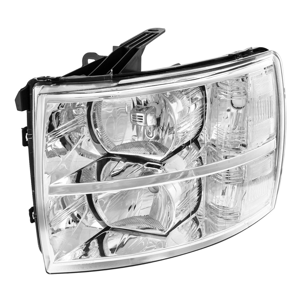 Headlight Assembly for Chevrolet Silverado 2007–2014 (Halogen Chrome)