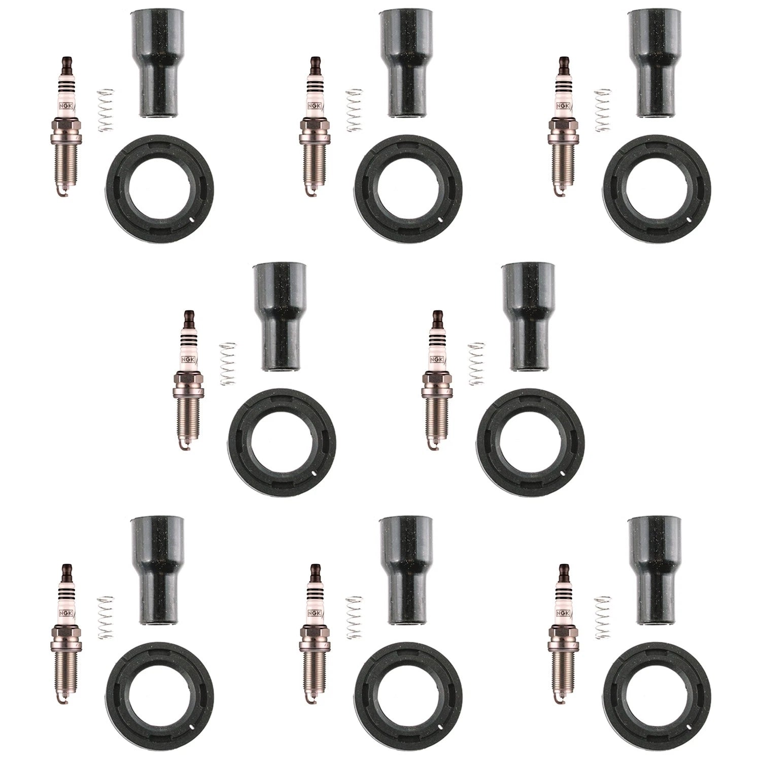 Set of 8 NGK Laser Iridium Spark Plugs & Denso Coil Boots for LS460 LS600h (2007–2017)