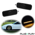 2X Front Side Marker Light Lamp for Nissan 240SX (1989–1994) Smoke Lens