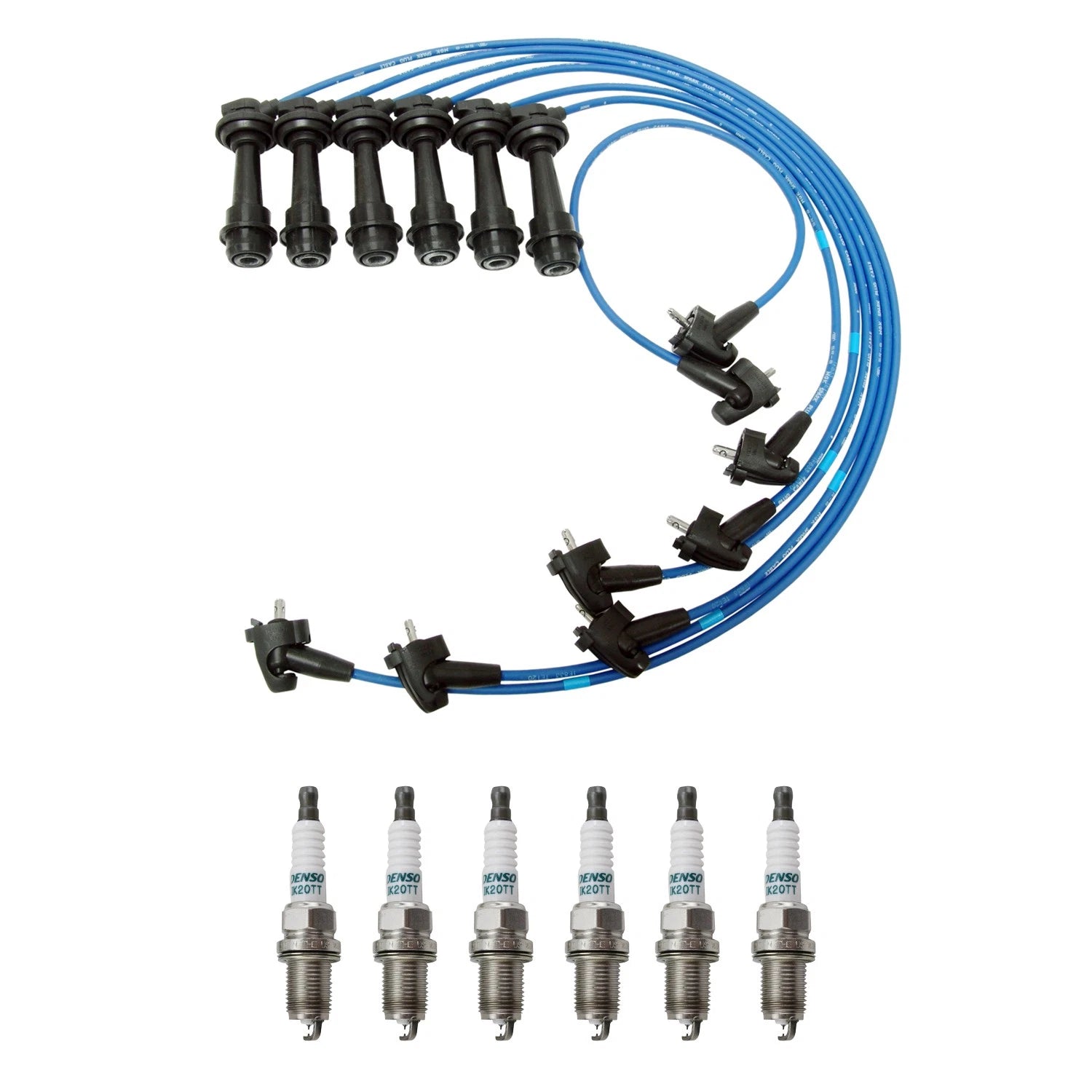 NGK 5mm Wire Set & Denso Iridium Spark Plug Kit for Lexus SC300 (1992–2000)