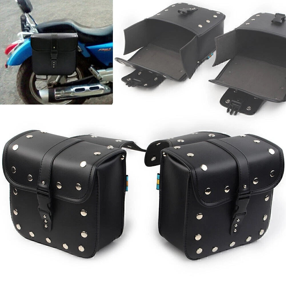 2X Motorcycle Saddle Bags Side Storage Luggage Bag Universal