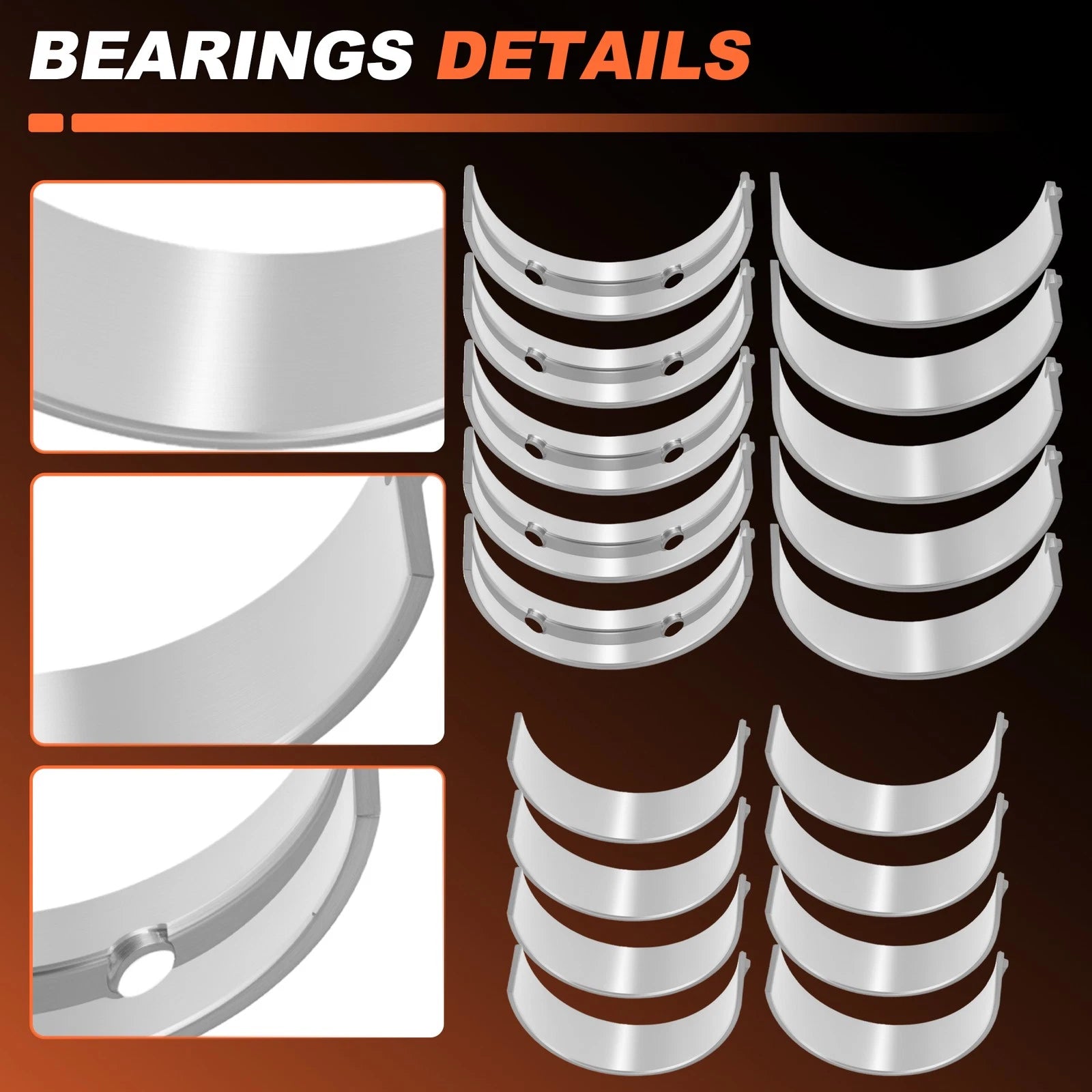 20Pcs Main and Rod Bearings Set for Kia Soul (2012–2015) 210202E100/230602E100