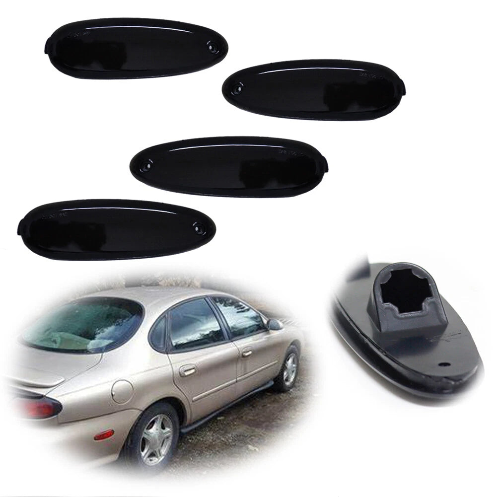 Set of 2 Black Front Rear Side Marker Lamp Housings for Ford Taurus Mercury Sable