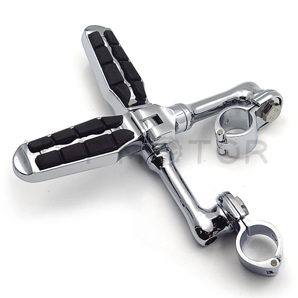 1.5" Chrome Long Footpeg for Yamaha Roadstar, Kawasaki Vulcan, Honda Shadow