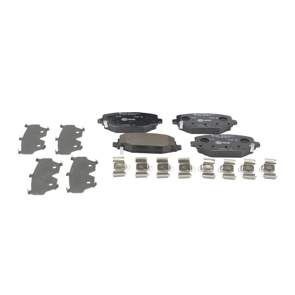 Set of 4 Hella Low-Metallic Disc Brake Pads for Chrysler Dodge Ram Volkswagen
