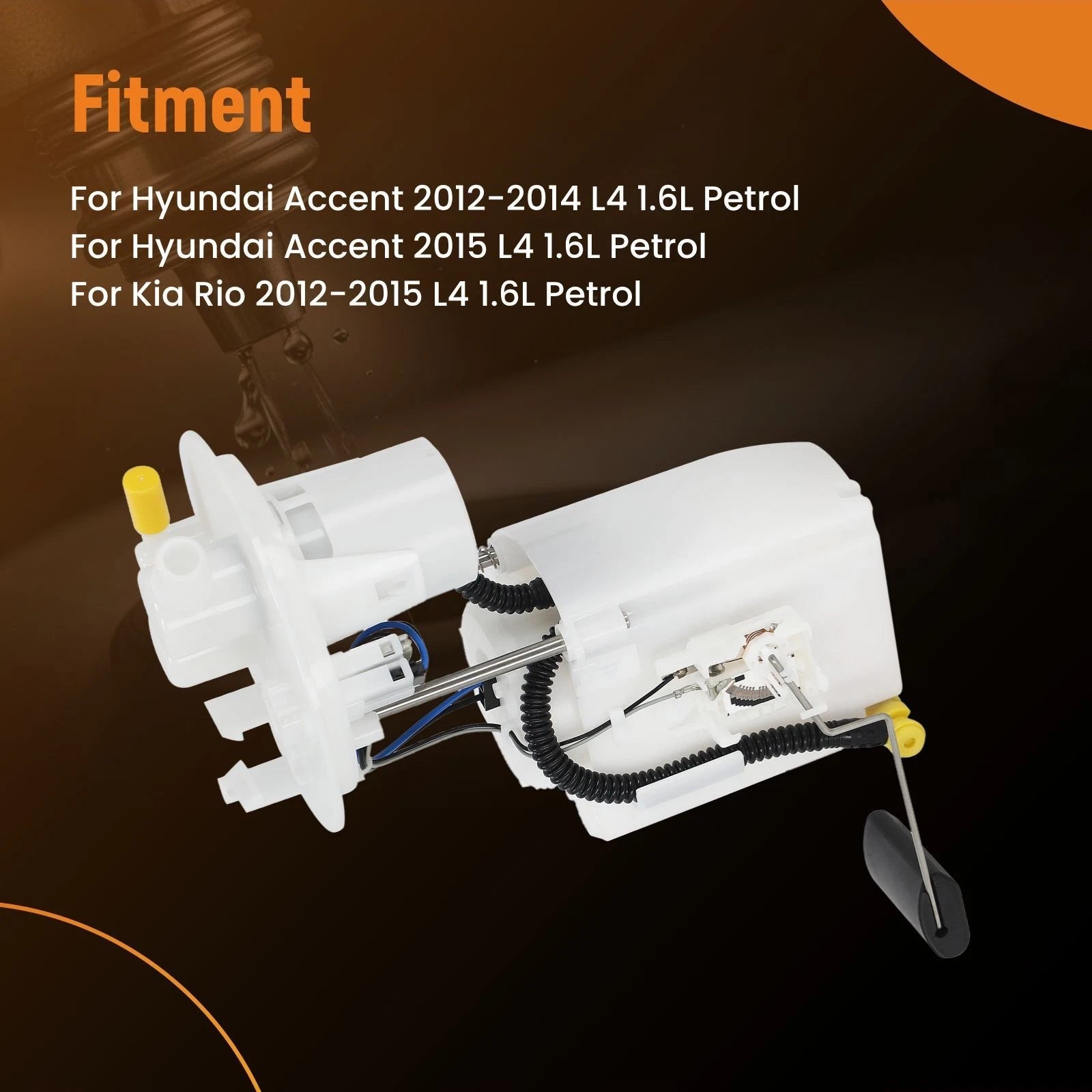Electric Fuel Pump Assembly w/ Sensor for Kia Rio, Hyundai Accent (2012–2015)