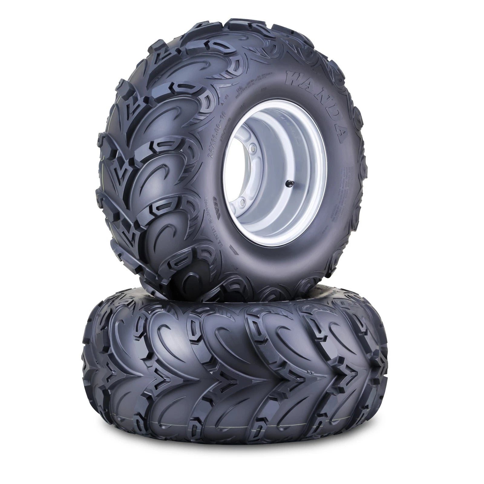 2 WANDA ATV Tire Wheel Assembly 24X11-10 for ATV (4x156mm PCD, 3+5) 10367
