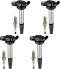 Set of 4 Ignition Coils + 4 Iridium Spark Plugs for Toyota Corolla (2009–2017)