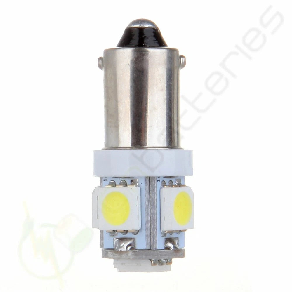 2Pcs BA9S White 5-5050-SMD LED Bulbs for Audi (Fits T4W H6W 1895 3886X)