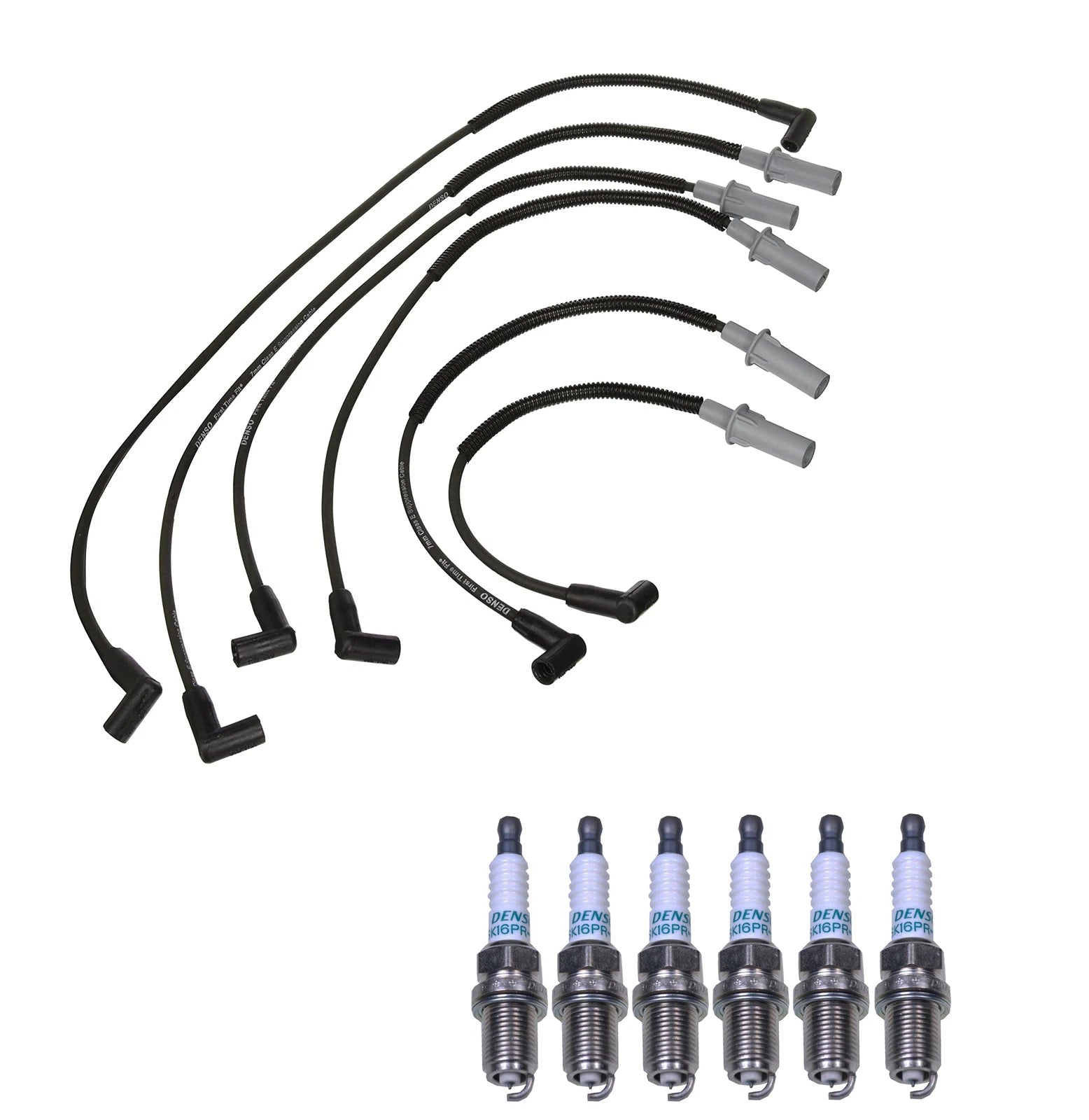 Denso 7mm Wire Set & 6 Iridium Spark Plugs for Dodge 3.9 V6 (0.044)