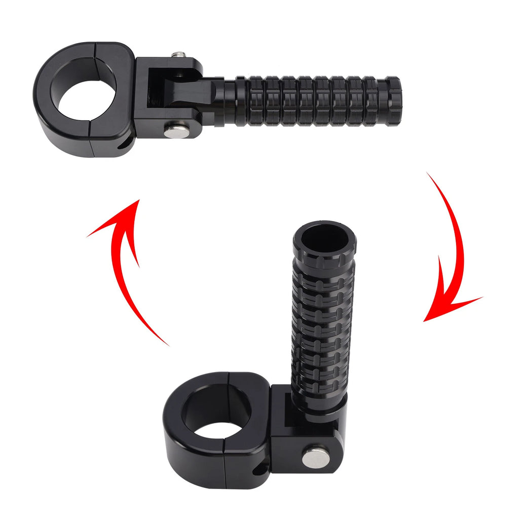 Universal Front Footrests Foot Pegs for Motorcycle 1.25" Bars