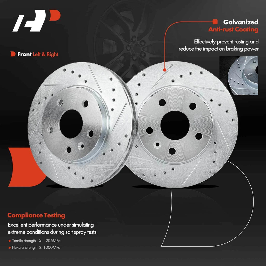 Front Drilled Brake Rotors & Pads for Chevy Malibu (2013-2015)