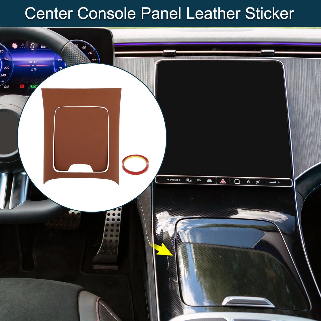 Set of 1 Center Console Panel Sticker for Mercedes-Benz EQE350 (2022–2024) Brown