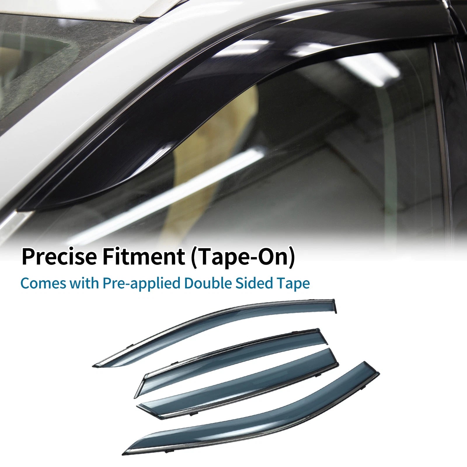 Window Deflectors for Hyundai Sonata (2020–2024) - Side Window Vent Visors Black