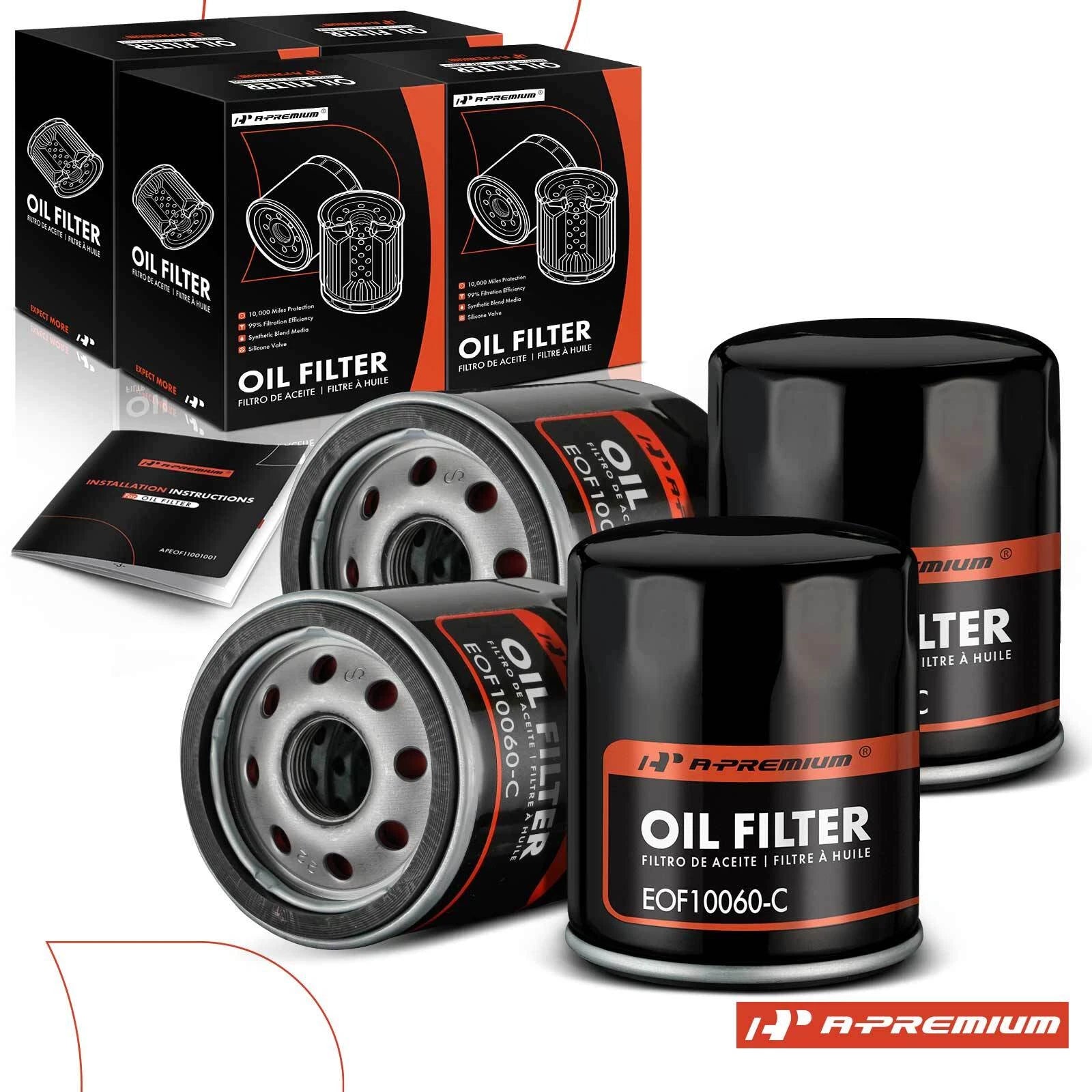 Set of 4 Engine Oil Filters for Chevy Silverado 1500/2500 HD (2007–2013)