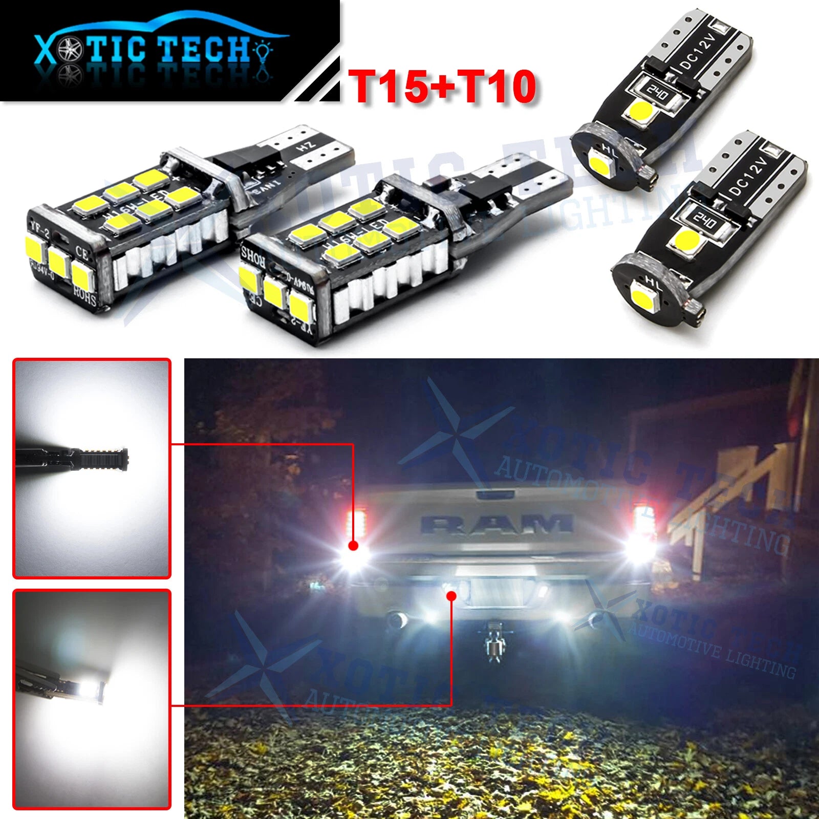 LED Reverse and License Plate Light for Ram 1500 2500 3500 (2019–2024)