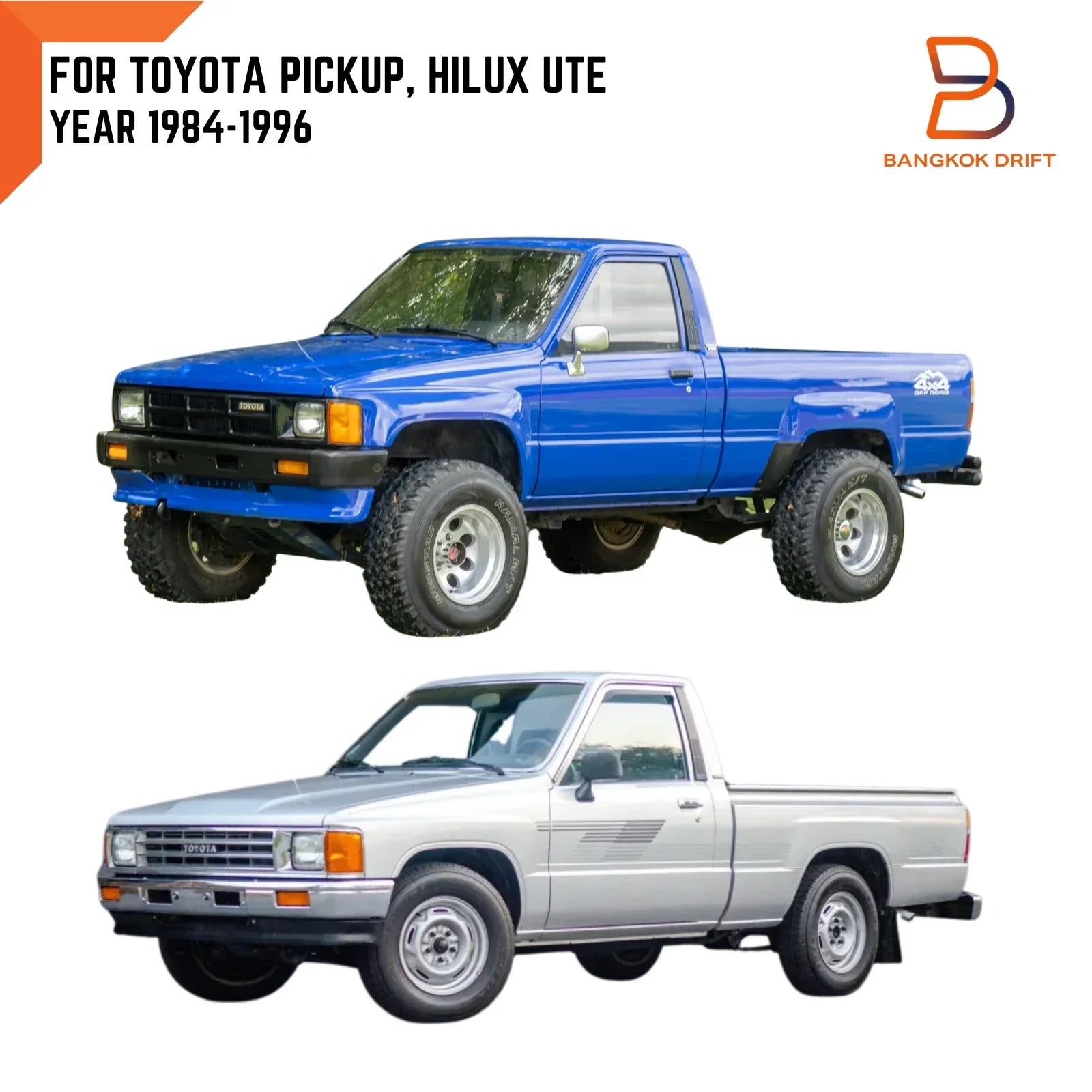 Rear Pillar Window Louvers for Toyota Hilux Ute (1984-1997)