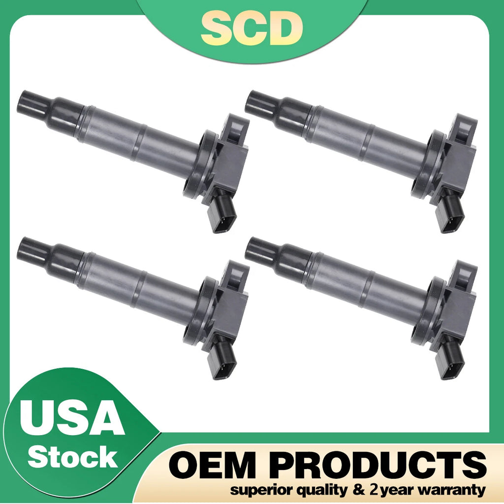 4X Ignition Coil + 4X Spark Plug for Toyota Camry Solara Lexus Scion 2.4L UF333