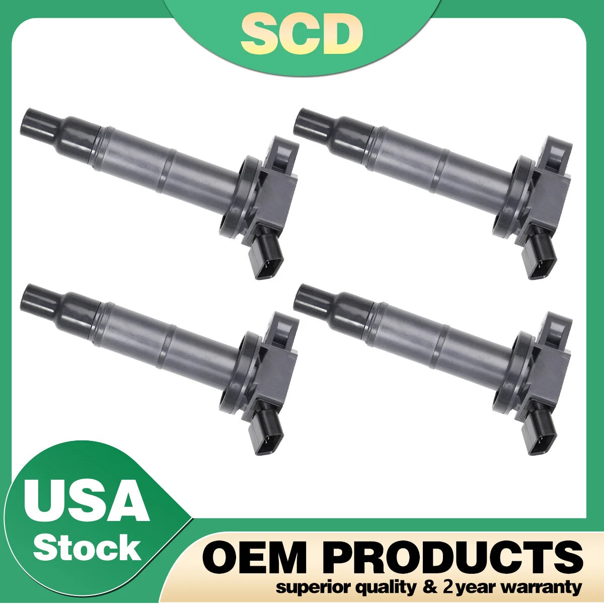 4X Ignition Coil + 4X Spark Plug for Toyota Camry Solara Lexus Scion 2.4L UF333