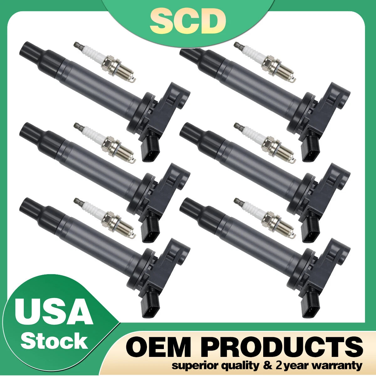 6X Ignition Coils & 6X Spark Plugs for Lexus Toyota Highlander (1998–2006) UF267
