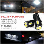 20X T10 LED Side Wedge Light Bulb for Universal Fit (194, 168, 2825)