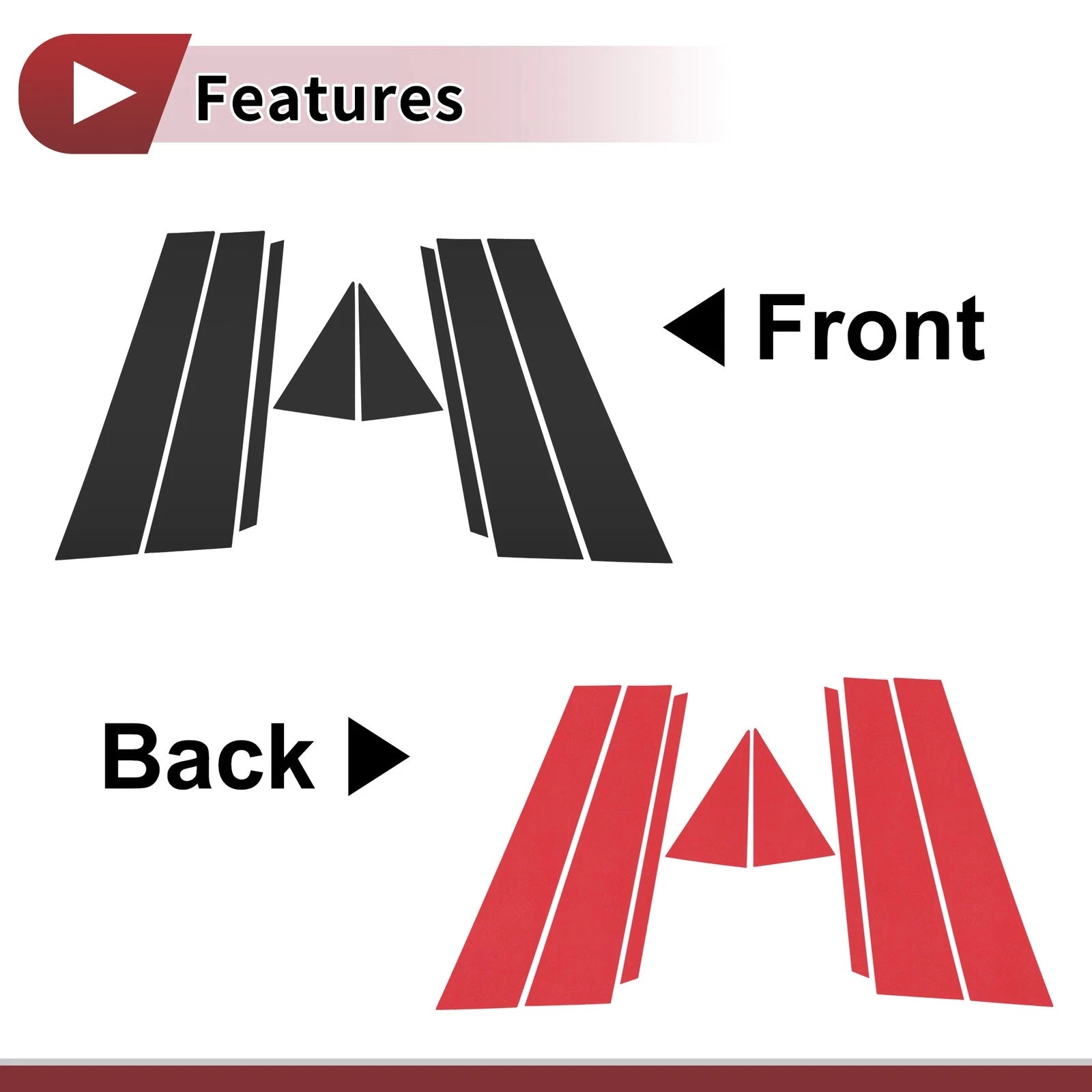 Set of 8 Door Pillar Window Trim for Volkswagen Taos (2021–2022)