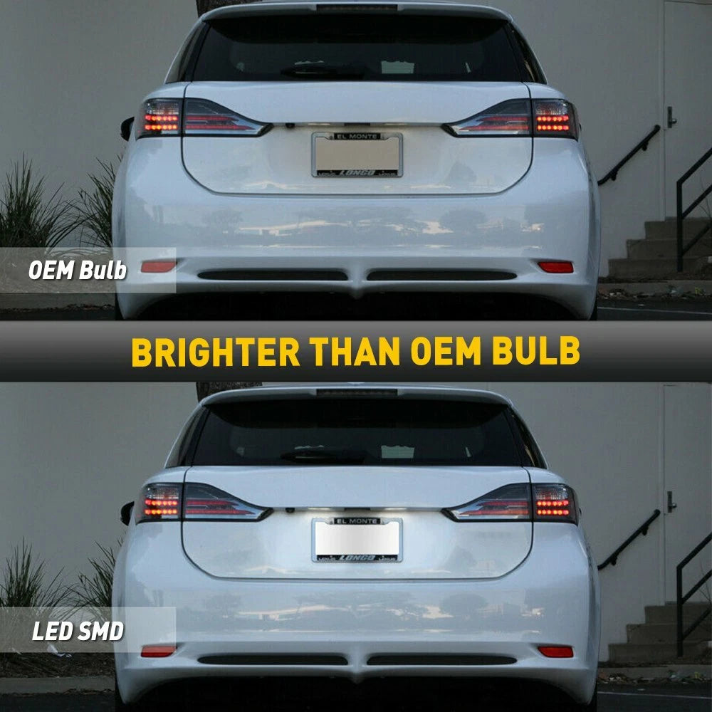 2X LED License Plate Light Rear Tag Lamp Assembly for Toyota Venza (2009–2013)
