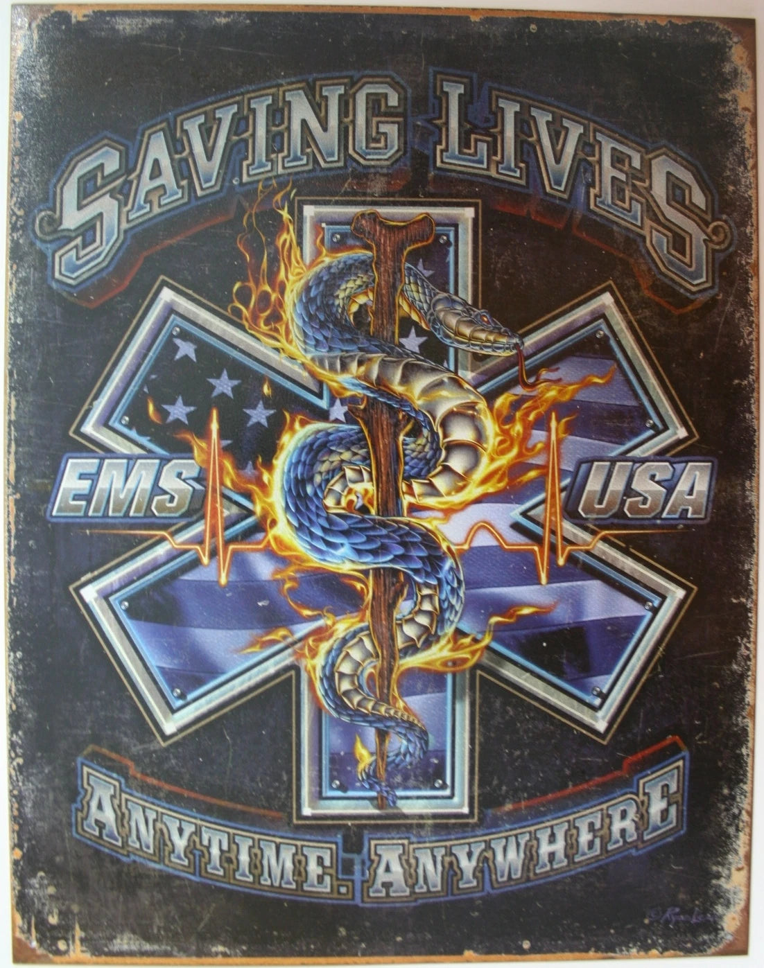 Tin Metal Sign for First Responder EMS (2147)