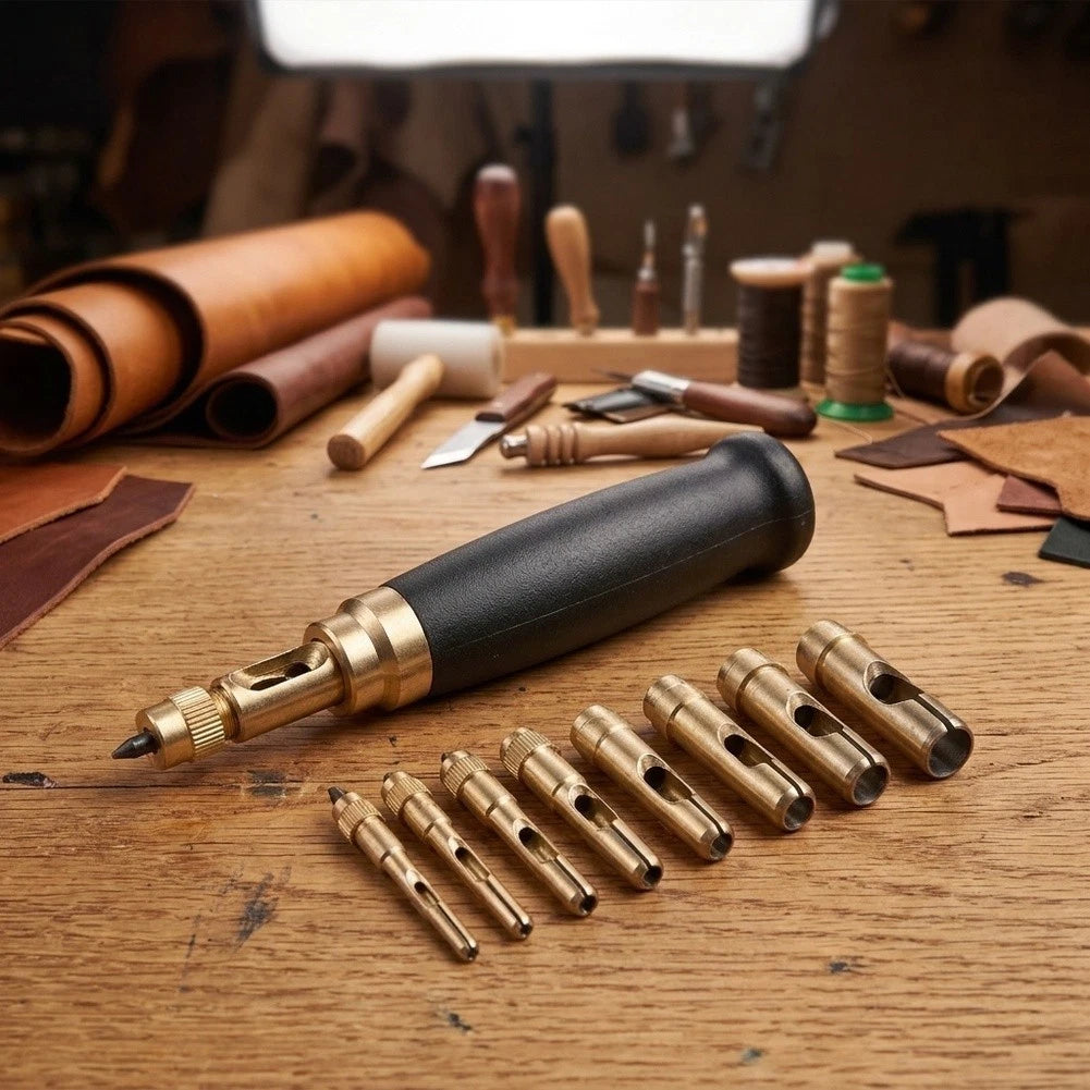 Metal Hole Puncher Set of 7 Tips for Crafting Leather Paper (1.0-4.0mm)