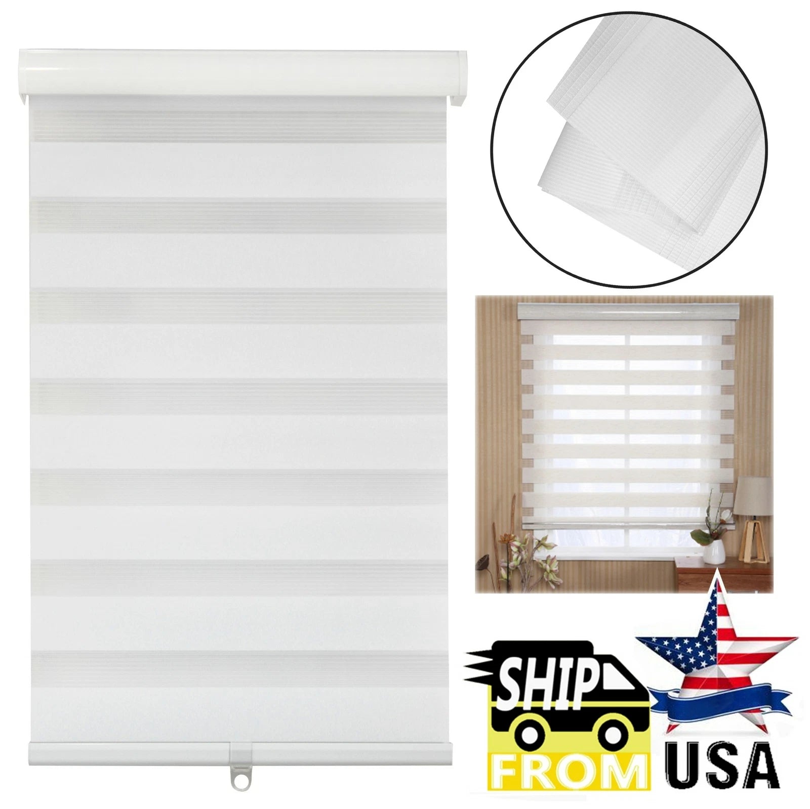 32" Zebra Blinds Shade for HTTMT Horizontal Windows (Day Night Dual Layer)