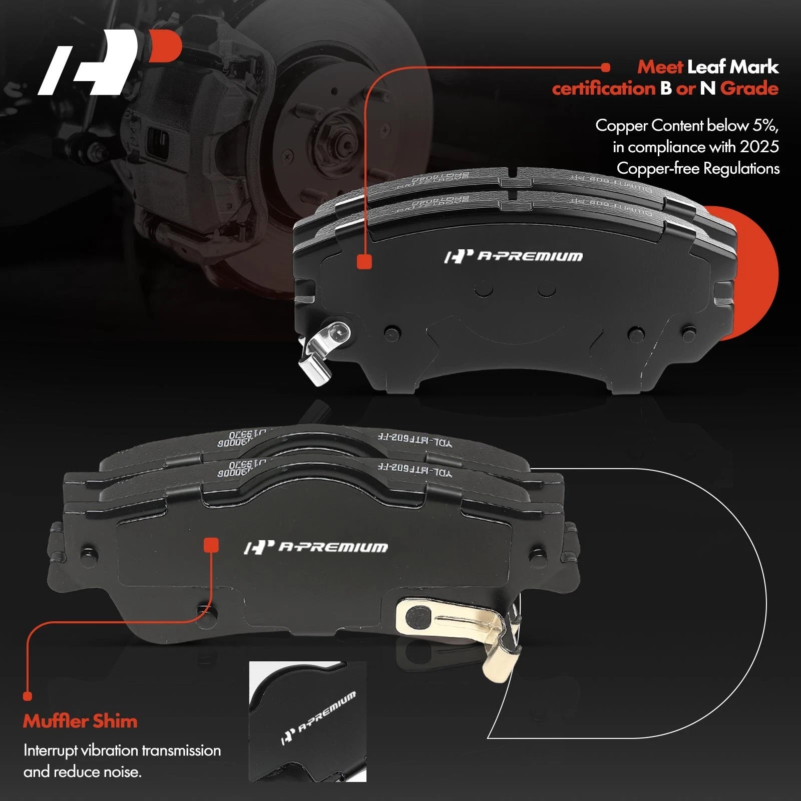 8x Ceramic Brake Pads for Chevrolet Caprice (2011-2017)