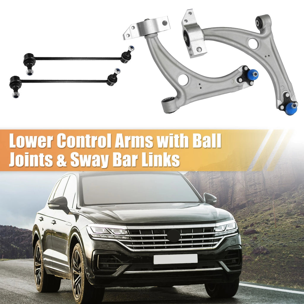 Set of 4 Front Lower Control Arms with Ball Joints for VW Passat Tiguan CC (No.K80478)