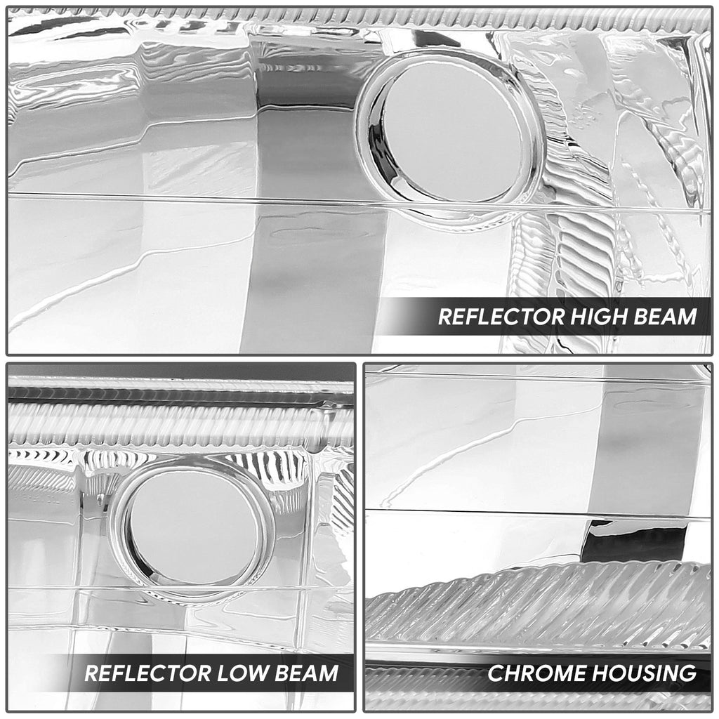 Chrome Housing Headlight Set for Yukon/Suburban/Tahoe (1992–1999) + Bulbs