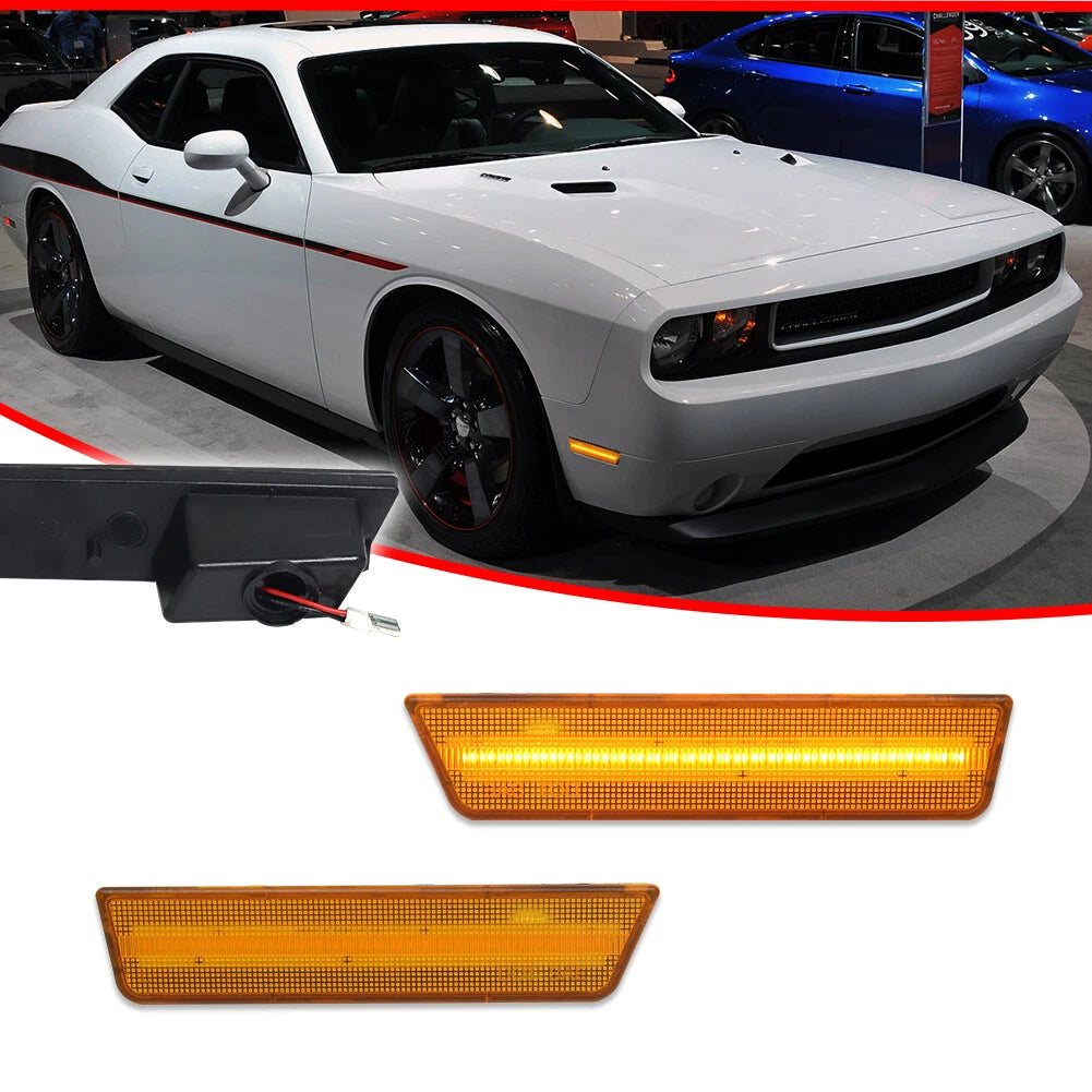 Amber LED Front Side Marker Lamps for Dodge Challenger (2008–2014)